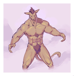 5_fingers abs anthro biped border brown_hair claws finger_claws fingers front_view furrowed_eyebrows hair looking_at_viewer male monotone_body mouth_closed muscular muscular_anthro muscular_male nipples nude nude_anthro nude_male pecs pink_background pose simple_background snout solo tail trapezius white_border kingarthur_i kangaroo macropod mammal marsupial 2024 digital_drawing_(artwork) digital_media_(artwork) hi_res portrait three-quarter_portrait