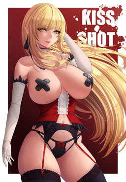 5_fingers areola areola_slip armwear big_breasts black_clothing black_panties black_underwear blonde_hair blush border breasts clothed clothing collarbone corset elbow_gloves eyebrow_through_hair eyebrows eyelashes female fingers garter_belt garter_straps gloves hair handwear huge_breasts humanoid_pointy_ears legwear lingerie long_hair looking_at_viewer navel nipple_outline nipple_tape not_furry panties pasties pointy_ears red_background red_ribbon simple_background skindentation solo standing tape thick_thighs thigh_highs topwear translucent translucent_hair underwear white_border white_clothing white_gloves white_handwear yellow_eyes zaphn monogatari kiss-shot_acerola-orion_heart-under-blade humanoid vampire hi_res portrait three-quarter_portrait