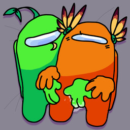 duo female fingering ivy_(onto_us) male male/female terra_(onto_us) vaginal vaginal_fingering wiltingleaf among_us innersloth onto_us alien 1:1 hi_res