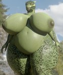 anthro areola belly big_belly big_breasts breasts female green_body horn huge_belly huge_breasts huge_hips huge_thighs navel nipples non-mammal_breasts non-mammal_nipples overweight overweight_anthro overweight_female scales solo thick_thighs wide_hips coolmaster98 bethesda_game_studios microsoft skyrim the_elder_scrolls deeja argonian reptile scalie 2023 3d_(artwork) digital_media_(artwork) hi_res