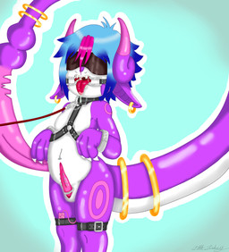 accessory anthro bdsm blindfold bodily_fluids bondage bound cock_ring collar cum cum_in_mouth cum_inside egg_vibrator frenum_ladder frenum_piercing gag gagged genital_fluids genital_piercing genitals jewelry ladder_piercing leash leash_pull male penis penis_accessory penis_jewelry penis_piercing piercing sex_toy slightly_chubby slightly_chubby_male solo tongue tongue_out vibrator young young_anthro xin_discord xin_(xin_discord) demon imp absurd_res hi_res