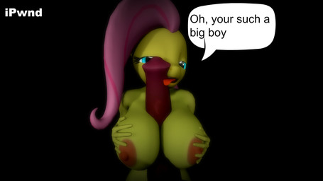 animal_genitalia animal_penis anthro big_breasts big_penis breast_grab breast_play breasts dark_room dialogue duo equine_genitalia equine_penis erection female female_focus genitals hand_on_breast lights male male/female nipples penis sex smile solo_focus speech_bubble text titfuck sprinkles_(artist) friendship_is_magic hasbro my_little_pony fluttershy_(mlp) equid equine horse mammal pony 16:9 3d_(artwork) digital_media_(artwork) english_text hi_res source_filmmaker_(artwork) widescreen