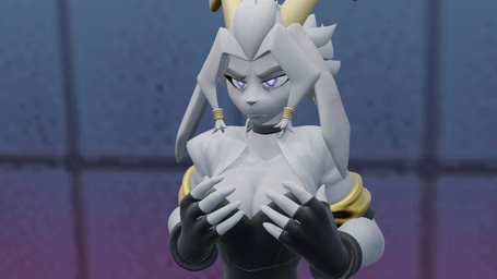 2_horns 5_fingers accessory anthro antlers areola breasts clothing eyelashes female fingerless_gloves fingers flashing flashing_breasts fur gloves grey_body grey_fur grey_nipples hair_accessory hair_ring hand_on_breast handwear horn long_ears long_eyelashes looking_back nipples pupils purple_eyes smile solo tear_trough topwear unusual_pupils vest gummitonic warfaremachine_(modeler) pseudoregalia sybil_(pseudoregalia) warfare_sybil bovid caprine goat hybrid jackalope lagomorph leporid mammal rabbit 16:9 3d_(artwork) 3d_animation animated digital_media_(artwork) hi_res no_sound short_playtime video widescreen