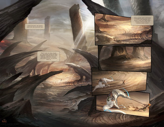 anthro blue_horn cloud dessert detailed_background dialogue duo female feral food hair horn light light_beam long_horn offscreen_character outside realistic red_hair rider rock sitting stubborn sunbeam sunlight tail text toony alectorfencer myre mythology myre_(alectorfencer) varug canid canine canis coyote dragon mammal mythological_creature mythological_scalie scalie wingless_dragon comic detailed english_text
