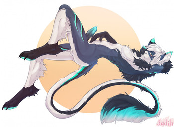 amber_eyes animal_genitalia animal_penis anthro arm_markings arm_tuft armpit_tuft athletic athletic_anthro athletic_male back_tuft balls bedroom_eyes bent_legs black_body black_claws black_eyebrows black_fur black_markings black_penis black_tail black_tail_tuft black_tuft blue_body blue_ear_tips blue_fur blue_genitals blue_markings blue_nose blue_pawpads blue_penis blue_tail blue_tail_tuft blue_tuft butt chest_tuft claws closed_smile countershade_balls countershade_butt countershade_face countershade_fur countershade_genitalia countershade_legs countershade_tail countershade_torso countershading digitigrade dipstick_ears dipstick_penis ear_markings elbow_tuft erection eyebrows feet finger_claws fingers foot_tuft fur fur_markings fur_tuft genitals geometric_background grey_body grey_fur hair hair_over_eye heel_tuft humanoid_hands inner_ear_fluff iris leg_markings leg_tuft long_tail looking_aside looking_aside_at_viewer looking_at_viewer lying male male_anthro markings monotone_hair mouth_closed multicolored_body multicolored_ears multicolored_fur multicolored_penis multicolored_tail multicolored_tail_tuft multicolored_tuft narrowed_eyes nude nude_anthro nude_male on_back one_eye_obstructed orange_background pawpads paws penis pink_text pose pupils raised_leg seductive side_view simple_background smile smiling_at_viewer socks_(marking) solo tail tail_tuft text toe_claws toes tuft vein veiny_penis white_background white_balls white_body white_countershading white_fur white_genitals white_hair white_inner_ear white_inner_ear_fluff white_sclera white_tail white_tail_tuft white_tuft sadih zashi_(ashes) canid canine canis felid hybrid mammal wolf artist_name digital_media_(artwork) full-length_portrait pinup portrait shaded