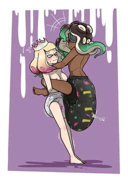 big_diaper blush blush_lines bodily_fluids clenched_teeth clothed clothing crown diaper diaper_only duo electronics eth4n0l excessive_feces eyes_closed feces feet female female/female headgear headphones holding_another huge_diaper hyper hyper_diaper hyper_feces hyper_soiling nervous nervous_sweat pooping pseudo_hair sagging_diaper shake_lines size_difference soiled_diaper soiling soiling_diaper sucker_(anatomy) sweat tan_body tan_skin teeth tentacle_hair tentacles topless unclean_diaper used_diaper using_diaper wavy_mouth wearing_diaper nintendo splatoon marina_(splatoon) pearl_(splatoon) aquatic cephalopod coleoid decapodiform humanoid inkling mollusk octarian octoling octopodiform octopus squid absurd_res hi_res