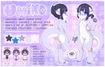 accessory alternative_fashion anthro border breasts clothing eyewear female fur glasses hair_accessory j-fashion kemono leucistic looking_at_viewer menhera nipples nude pigtails purple_body purple_fur simple_background small_breasts solo text twintails_(hairstyle) white_body white_border white_fur young young_anthro young_female otterbaux umiko_(otterbaux) asian_small-clawed_otter mammal mustelid otter absurd_res digital_media_(artwork) english_text hi_res model_sheet adult_(lore)