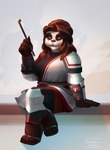 female pipe simple_background solo shadoca blizzard_entertainment warcraft bear mammal pandaren 2021 hi_res