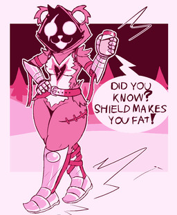 5_fingers anthro armor belt big_eyes breasts clothing detailed_background dialogue empty_eyes eye_scar facial_scar featureless_breasts featureless_crotch female fingers front_view fur gauntlets gloves hand_on_hip handwear happy holding_jar holding_object leg_armor leg_scar medium_breasts mostly_nude open_mouth open_smile outline outside plant scar shadow_face shield_potion smile solo speech_bubble text thick_thighs thigh_scar three-quarter_view tree walking white_outline wide_hips lizardfungus cc-by-nc-nd creative_commons epic_games fortnite raven_team_leader bear mammal 2025 aliasing binary_drawing digital_drawing_(artwork) digital_media_(artwork) english_text flat_colors hi_res monochrome pink_monochrome