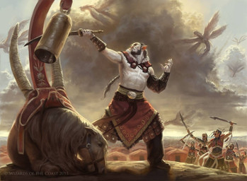 5_fingers abs armor beard bell black_hair boots bottomwear clothed clothing cloud day duo_focus facial_hair feral fingers flying footwear group hair holding_melee_weapon holding_object holding_sword holding_weapon humanoid_pointy_ears long_hair lying male melee_weapon multi_wing muscular muscular_male mustache nipples on_front outside pants pointy_ears raised_arm shoes sky standing sword topless vambrace weapon white_body white_skin wings jason_rainville hasbro magic:_the_gathering mythology wizards_of_the_coast zurgo dragon equid equine horse humanoid mammal mythological_creature mythological_scalie orc scalie 2015 detailed official_art