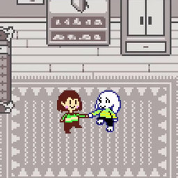 ambiguous_gender anthro bed cabinet dancing duo furniture happy male rug shelf young mrcleanstorm the_ol'_jitterbug_(meme) undertale undertale_(series) asriel_dreemurr chara_(undertale) bovid caprine goat human mammal 1:1 animated short_playtime sound video