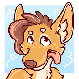 anthro male solo tongue tongue_out summerpup canid canine canis coyote mammal 1:1 absurd_res hi_res icon