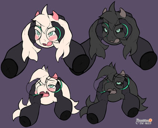 anthro eyewear finger_in_mouth fur glasses hair holding_head horn male arashidrgn deltarune undertale_(series) ralsei bovid caprine goat mammal 2025 absurd_res hi_res