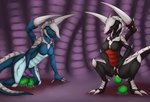 anthro biped black_body blue_body bodily_fluids breasts claws colored_pussy_juice countershading crouching duo egg egg_from_pussy erection featureless_breasts female fingers genital_fluids genitals gynomorph intersex kneeling looking_at_viewer non-mammal_breasts nude open_mouth oviposition penis purple_pussy_juice pussy red_body red_eyes smile spread_legs spreading tail teeth tongue tongue_out unusual_bodily_fluids unusual_genital_fluids unusual_pussy_juice vaginal_fluids tomek1000 blizzard_entertainment starcraft alien arthropod insect scalie zerg zergling 2018 colored herm_(lore)