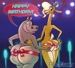 anthro belly big_butt blonde_hair breasts brown_eyes butt butt_size_difference duo female freckles hair hoops horn huge_butt looking_at_viewer overweight overweight_female ribbons under_boob wide_hips blu3danny disney dreamworks madagascar_(series) zootopia gazelle_(zootopia) gloria_(madagascar) antelope bovid common_hippopotamus gazelle grant's_gazelle hippopotamid mammal nanger true_antelope 2016 crossover hi_res