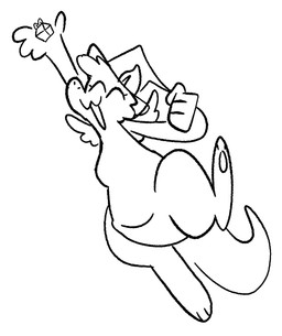 3_toes 4_fingers anthro clothing feet female fingers happy hat headgear headwear simple_background solo toes white_background witch_hat bigsteppies happy_meal mcdonald's mythology liliko_(sofmallow) dragon mythological_creature mythological_scalie scalie black_and_white monochrome gynomorph_(lore) nonbinary_(lore)