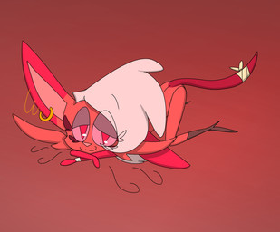 accessory anthro ass_up bandage bandaged_tail bedroom_eyes big_ears body_hair bracelet breasts cheek_tuft clothing crossed_arms ear_piercing ear_ring eyebrow_through_hair eyebrows eyelashes facial_tuft featureless_breasts female footwear fur furgonomics gold_(metal) gold_jewelry hair hair_over_eye jewelry kneeling long_hair looking_at_viewer lying lying_on_ground narrowed_eyes neckwear on_front on_ground piercing pink_hair pink_nose red_body red_eyes red_fur ring_piercing seductive shoes solo tight_clothing translucent translucent_hair tuft whiskers white_bracelet toddjackjuster rebecca_clay domestic_cat felid feline felis mammal absurd_res hi_res