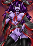 anthro breasts clothing exposing female genitals hair legwear long_hair looking_at_viewer magic_user nipples nude open_mouth purple_hair pussy robe simple_background smile solo stockings thigh_highs tongue tongue_out witch kyosumari league_of_legends riot_games tencent lulu_(lol) wicked_lulu_(lol) domestic_cat felid feline felis mammal yordle 2013 hi_res