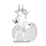 anthro breasts canid canine corsac_fox digital_media_(artwork) dreamworks female fox fur hi_res junyois kung_fu_panda looking_at_viewer mammal monochrome nipples nude open_mouth simple_background sketch smile solo tail true_fox white_background zhen_(kung_fu_panda)