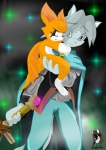 anthro blade duo eyes_closed female love male membrane_(anatomy) membranous_wings paws smile wings nucahfox dust:_an_elysian_tail ahrah dust_(elysian_tail) fidget_(elysian_tail) bat canid canine mammal nimbat