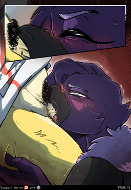 anthro beak beak_fetish beak_play beak_sex beakjob big_penis biped blue_body blue_hair blush blush_lines bodily_fluids bottomless bottomless_male bottomwear cheek_tuft clothed clothing countershade_face countershade_torso countershading deep_throat duo erection eyebrows facial_tuft fellatio female genitals hair hair_over_eye hoodie humanoid_genitalia humanoid_penis larger_female looking_at_another looking_at_partner male male/female markings multicolored_body narrowed_eyes neck_tuft open_mouth oral oral_penetration penetration penile penis pubes saliva saliva_on_penis school sex shirt size_difference smaller_male standing sweat text topwear tuft two_tone_body white_body white_countershading white_markings yellow_body canisfidelis clara_(canisfidelis) humphrey_(canisfidelis) avian bird canid canine canis corvid corvus_(genus) crow domestic_dog herding_dog mammal oscine passerine pastoral_dog welsh_corgi 2025 absurd_res comic english_text hi_res