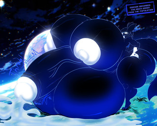 3_toes 5_fingers anthro areola balls big_balls big_breasts big_penis blue_body blue_fur bodily_fluids breasts crossgender cum feet fingers fur genital_fluids genitals glans gynomorph huge_balls huge_breasts huge_penis humanoid_genitalia humanoid_penis hyper hyper_balls hyper_breasts hyper_genitalia hyper_penis intersex macro macro_anthro macro_gynomorph mtg_crossgender mti_crossgender nipples nude penis planet solo terra_macro text thick_thighs throbbing throbbing_penis toes vein veiny_penis white_glans white_nipples nightlyflare quasar_(nightlyflare) canid canine fox mammal 2025 english_text hi_res