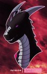 2020 black_body bust_portrait conditional_dnp drafo_(drafothedragon) dragon horn mythological_creature mythological_scalie mythology nakoo portrait scalie solo tagme