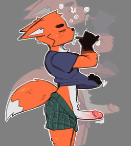 anthro blue_clothing blue_shirt blue_topwear boxers_(clothing) brush brushing brushing_teeth clothed clothed_anthro clothed_male clothing countershade_torso countershading dipstick_tail erection eyebrows fingers foreskin fur genitals glans gloves_(marking) holding_brush holding_object holding_toothbrush male male_anthro markings orange_body orange_fur orange_tail penis retracted_foreskin shirt side_view solo tail tail_markings toothbrush topwear underwear white_body white_countershading white_tail_tip derpyfox_36 derpyfox_36_(fursona) canid canine fox mammal 2023 digital_drawing_(artwork) digital_media_(artwork) english_description portrait three-quarter_portrait