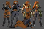 anthro armor female grey_background hand_on_hip multiple_outfits multiple_poses muscular muscular_female pose simple_background sitting solo petruz petruz_(modeler) dasha_(petruz) bear brown_bear grizzly_bear mammal ursine 3d_(artwork) digital_media_(artwork) hi_res