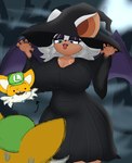 big_breasts breasts clothing duo female hat headgear headwear holidays overweight witch_costume witch_hat mrazel halloween mario_bros nintendo sega sonic_the_hedgehog_(series) luigi miles_prower rouge_the_bat bat canid canine fox mammal 2024 absurd_res colored digital_drawing_(artwork) digital_media_(artwork) hi_res