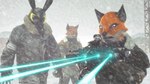 16:9 2020 3d_(artwork) 4k absurd_res anthro canid canine clothed clothing dead_space digital_media_(artwork) fox front_view fully_clothed fur gold97fox group hi_res holding_object holding_weapon jacket lagomorph leporid male mammal orange_body orange_fur outside plasma_cutter rabbit red_eyes snow snowing snowstorm source_filmmaker standing topwear weapon widescreen