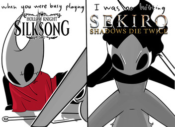 angry black_body border cape clothing duo female fight horn looking_down mask shadow simple_background solo wearing_mask white_background white_border nickylag hollow_knight:_silksong hollow_knight_(franchise) team_cherry hornet_(hollow_knight) phantom_(hollow_knight:_silksong) arachnid arthropod humanoid spider 2026 hi_res