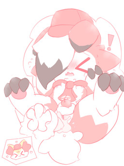>.< anal anthro blush breasts cherry chibi clothing dairy_products dessert ear_tuft exclamation_point female food fruit fur genitals hair hat headgear headwear icing kemono licking licking_lips pawpads plant red_body red_fur small_breasts tongue tongue_out tuft vulva whipped_cream white_body white_fur white_hair yellow_body yellow_fur nakimayo nintendo pokemon braixen canid canine generation_6_pokemon generation_7_pokemon lycanroc mammal midnight_lycanroc pokemon_(species) absurd_res hi_res