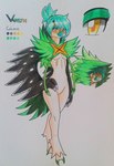 anthro black_wings breasts feathers feet female green_body green_feathers looking_at_viewer non-mammal_breasts simple_background small_breasts solo talons toes white_background wings ideltasarc333 nintendo pokemon vanith_(nyxcha) avian decidueye generation_7_pokemon pokemon_(species) absurd_res hi_res