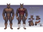 abs absurd_res anthro balls blake_(thepurp) bottomless bottomless_male butler butt canid canine canis claws clothed clothing collar cuffs_(clothing) dobermann domestic_dog english_text erection finn_(thepurp) flaccid footwear foreskin genitals hi_res male mammal model_sheet muscular muscular_male nipples nude open_mouth pecs penis pinscher smile socks solo stated_homosexuality stated_sexuality stirrup_socks text thepurp topwear vest