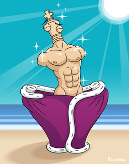 abs armless beach chess chess_piece clothing coat disembodied_hand eyes_closed floating_eyes floating_hands gloves gradient_background handwear king light light_beam limbless male muscular nipples pecs royalty sand simple_background solo sparkles star sun sunbeam sunlight toony topwear white_clothing white_gloves white_handwear blueumbra glitch_productions the_amazing_digital_circus kinger_(tadc) animate_inanimate crux humanoid living_chess_piece signature