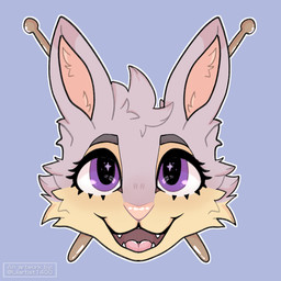 anthro blue_background cheek_tuft drumming_stick facial_tuft female fur happy head_tuft inner_ear_fluff long_ears outline percussion_mallet pink_body pink_fur purple_eyes simple_background smile solo tan_body tan_fur tuft dogy4rd scratch21 riley_(scratch21) lagomorph leporid mammal rabbit 1:1 2021 absurd_res digital_media_(artwork) headshot_portrait hi_res icon portrait signature