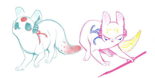 3_toes alternate_species ambiguous_gender blue_eyes color_coded cybernetics dipstick_tail duo electronics empty_eyes facial_markings feet feral feralized forehead_markings front_view fur head_markings headgear headphones headset holding_melee_weapon holding_object holding_polearm holding_spear holding_weapon kemono looking_at_viewer machine markings melee_weapon mouthless multicolored_body multicolored_fur multicolored_tail polearm quadruped red_tail simple_background spear standing tail tail_markings three-quarter_view toes two_tone_body two_tone_fur two_tone_tail weapon white_background white_eyes wire yellow_tail nekoyashiki rain_world videocult five_pebbles_(rain_world) looks_to_the_moon_(rain_world) cyborg hybrid iterator_(rain_world) mammal slugcat 2023 digital_drawing_(artwork) digital_media_(artwork) full-length_portrait portrait