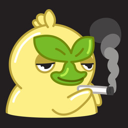 ambiguous_gender anthro beak black_background drugs feathers holding_object marijuana marijuana_blunt narrowed_eyes simple_background smile smoke smoking smoking_marijuana solo stoned style_emulation substance_intoxication telegram_sticker toony sodawii nintendo pokemon pokemon_winds_and_waves telegram utya_duck anatid anseriform avian bird browt duck generation_10_pokemon pokemon_(species) 1:1 2026 meme reaction_image