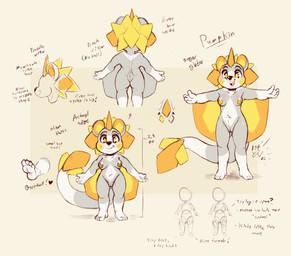anthro areola barefoot breasts color_swatch eyebrows eyelashes feet female genitals happy membrane_(anatomy) navel nipples nude plantigrade smile solo spread_arms teeth tongue vulva kemotobi pumpkin_(kemotobi) australian_possum mammal marsupial petaurid sugar_glider 2022 model_sheet