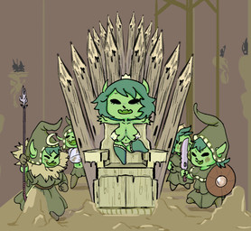 big_breasts big_butt breasts butt cave chair clothing crown dancing female furniture green_body green_skin group headgear legwear looking_at_viewer melee_weapon mine nipples not_furry panties pasties polearm princess royalty shield shortstack shortstack_female simple_background smile spear stockings sword thick_thighs throne underwear weapon guayo towergirls goblin_princess goblin humanoid 2019 digital_media_(artwork)