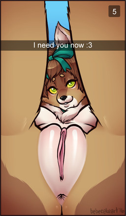 accessory anthro anus biped bow_(feature) bow_accessory bow_ribbon breasts brown_hair camera_view centered_hair_bow close-up emoticon female fur genitals green_eyes hair hair_accessory hair_bow hair_ribbon legs_up nude ribbons solo tan_body tan_fur text vulva white_body white_fur bebecake snapchat mattie_(theharmalarm) canid canine canis domestic_dog mammal 2016 english_text signature