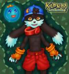 anthro blue_eyes bottomwear claws clothing collar crown duo fingerless_gloves french_artist fur gloves handwear hat headgear headwear hovering male open_mouth orb shorts standing text yellow_eyes young young_anthro chokodonkey conditional_dnp bandai_namco klonoa_(series) huepow klonoa domestic_cat felid feline felis lagomorph leporid mammal rabbit sphere_creature spirit hi_res