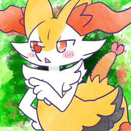 ambiguous_anthro ambiguous_gender anthro biped blush blush_stickers dipstick_tail food gesture hand_gesture hand_on_hip leaning leaning_forward markings no_pupils object_in_tail open_mouth pointing shrimp_(food) simple_background snout solo standing tail tail_markings triangle_mouth annyui0611 nintendo pokemon braixen canid generation_6_pokemon mammal pokemon_(species) 1:1 2024 digital_drawing_(artwork) digital_media_(artwork) hi_res japanese_description portrait three-quarter_portrait translated_description