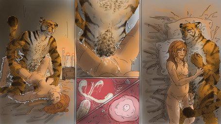 anthro anthro_penetrating anthro_penetrating_human bodily_fluids cervical_contact cervix cum cum_in_uterus cum_in_vagina cum_inside female from_front_position genital_fluids genitals human_on_anthro human_penetrated impregnation internal internal_vaginal interspecies interspecies_impregnation interspecies_pregnancy lying male male/female missionary_position muscular muscular_anthro muscular_male nude on_back ovaries ovum penetration penile penile_penetration penis penis_in_vagina pregnant pubes sex sperm_cell tail uterus vaginal vaginal_penetration vulva errrso_(artist) fan_character felid human mammal pantherine tiger 16:9 comic hi_res widescreen