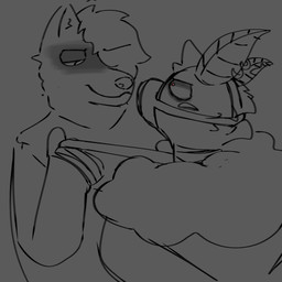 angry anthro collar duo leash leashed_collar male male/male smile smirk sunny_furr arthropod canid canine canis insect lepidopteran mammal moth wolf 1:1 hi_res