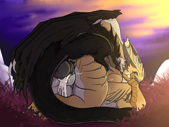 balls bodily_fluids bone cum cum_in_vagina cum_inside duo ejaculation female female_penetrated feral feral_on_bottom feral_on_feral feral_on_top frill_(anatomy) genital_fluids genitals head_crest head_frill horn male male/female male_penetrating male_penetrating_female non-mammal_balls non-mammal_vulva penetration penile penile_penetration penis penis_in_vagina pump_(sound_effect) pupils sex sharp_teeth skull skull_head slit_pupils tail teeth vaginal vaginal_penetration vulva wings yaboinoir mythology dorophus vronti dragon mythological_creature mythological_scalie scalie 4:3 hi_res