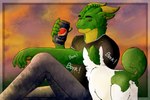 annoyed anthro anus beverage biped clothed clothing container drinking duo ear_piercing fur gauged_ear hair holding_object horn male outside piercing quadruped sitting sitting_on_ground smile soda tail text topwear x_anus franklyfurry european_mythology mythology derg_(character) canid canine canis domestic_dog dragon mammal mythological_creature mythological_scalie scalie western_dragon 3:2 hi_res