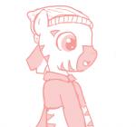 adetokunbo_(colt_quest) clothing equid equine fan_character feral ficficponyfic hasbro hat headgear headwear male mammal monochrome my_little_pony pink_and_white simple_background solo white_background zebra