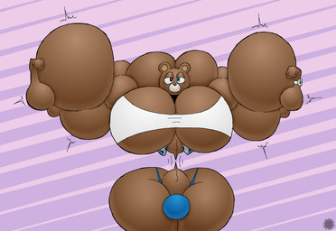 abs anthro bar_emanata bedroom_eyes big_muscles big_pecs bottom_heavy brown_body brown_fur bulge camo_jacket clock clothing crop_top curvy_figure emanata eyelashes facial_markings femboy flash_emanata flexing flexing_bicep flexing_both_biceps fur growth head_markings heterochromia huge_hips huge_muscles huge_pecs huge_thighs hyper hyper_biceps hyper_muscles hyper_pecs jacket logo male markings muscle_growth muscular muzzle_(marking) narrowed_eyes non-existant_waist pecs seductive shirt small_waist solo text thick_thighs thong topwear underwear waist_shrinking wasp_waist watch wide_hips wristwatch thatdawgmurray kanye_west dropout_bear bear mammal 2025 aliasing artist_logo artist_name digital_media_(artwork) hi_res signature